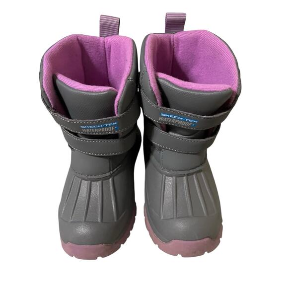 Skechers | Snow Slopes Rainier Insulated Boot Girls Waterproof Gray/Lavender 10 - Picture 5 of 9